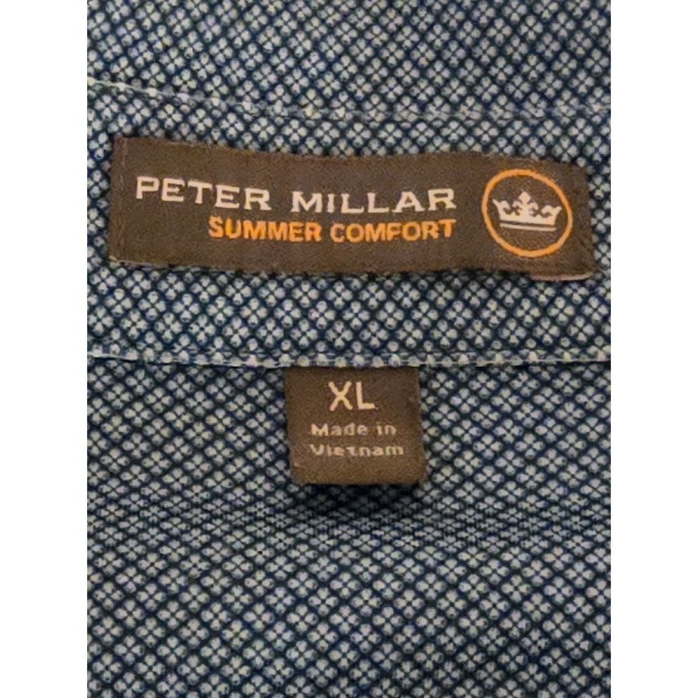 Peter Millar Mens's Size XL Blue‎ Golf Polo Short Sleevr Summer Comfort - Picture 3 of 7